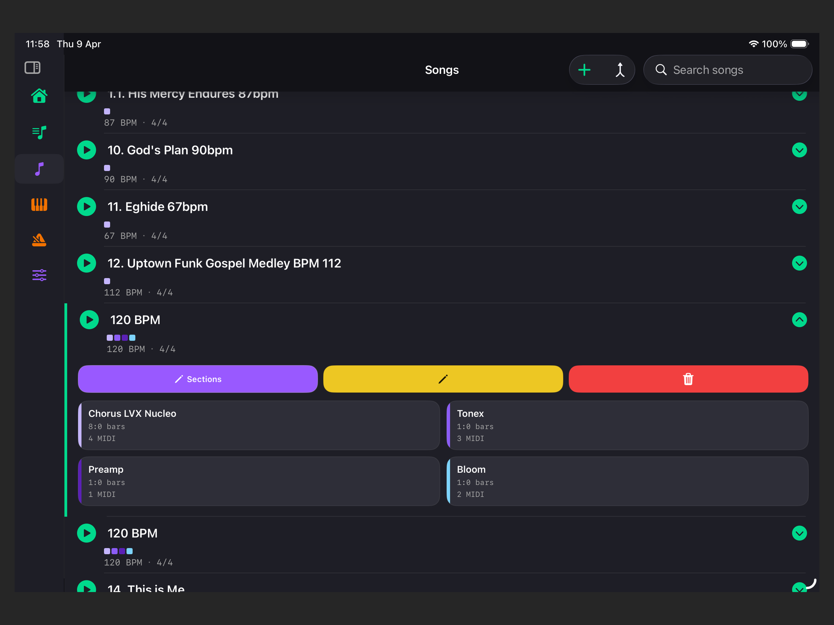 Setlist MIDI screenshot 17