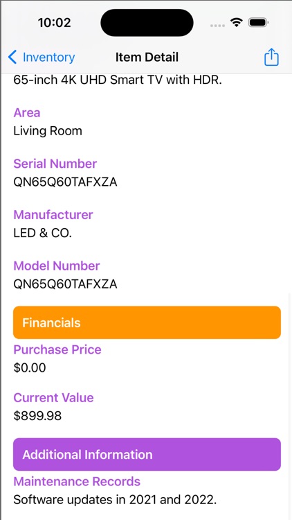 Home Inventory - List