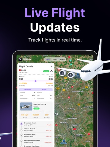 Flight Tracker: Live Radar 24 iPad screenshot