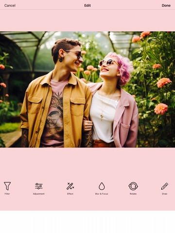 Romantic love photo frames. iPad screenshot