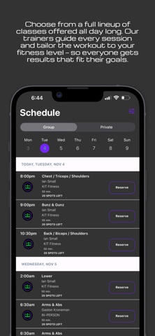 KIT Fitness App screenshot