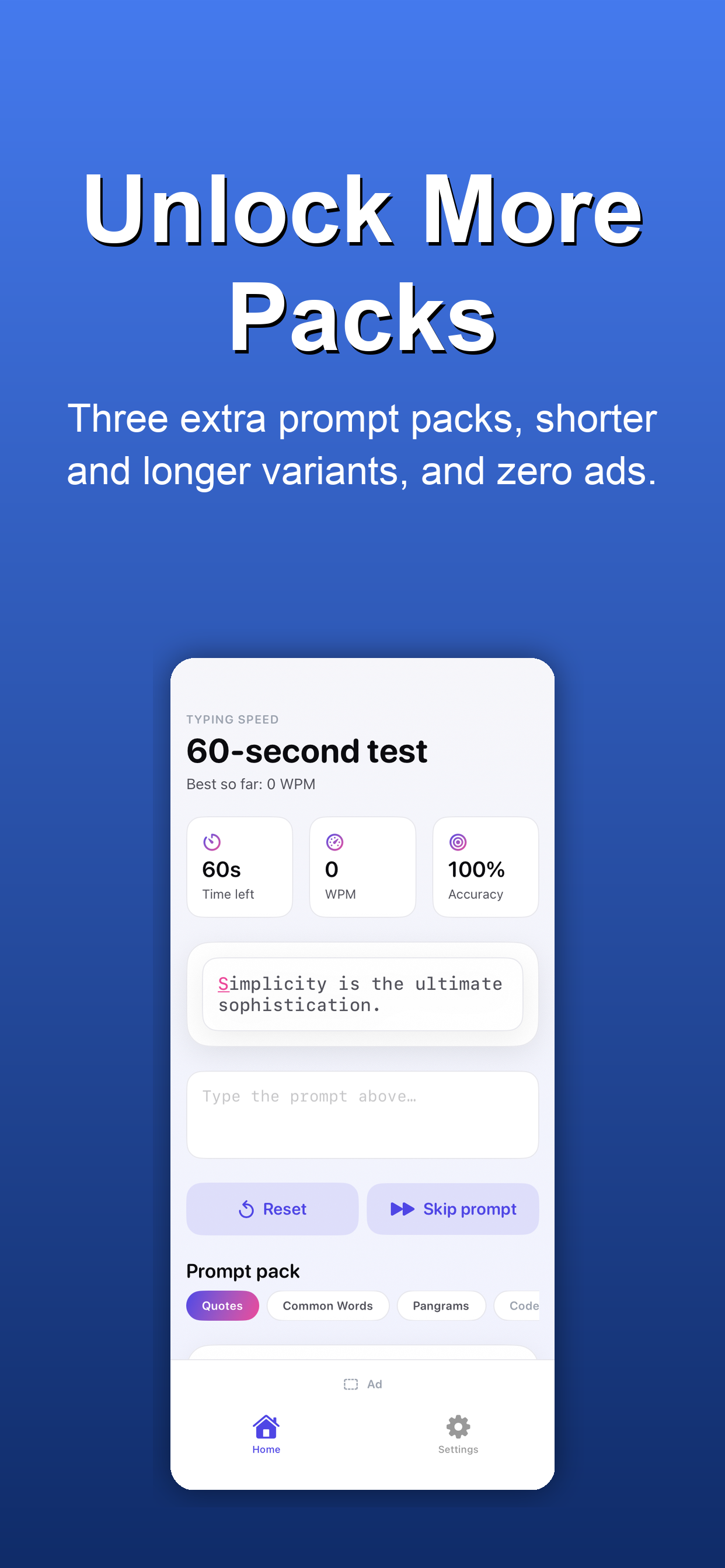 Typing Speed Test - WPM screenshot 3