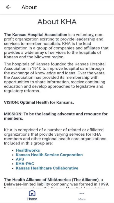 Kansas Hospital Association Screenshot