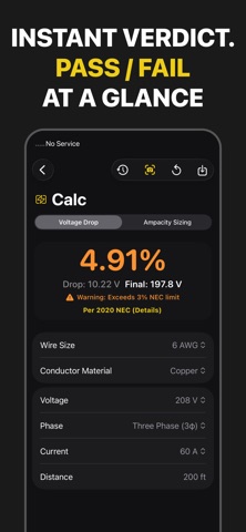 Scan & NEC Code: ElectricCalc Screenshot 3 of 7