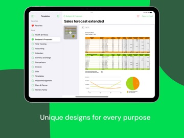 Templates for Excel Pro iPad screenshot