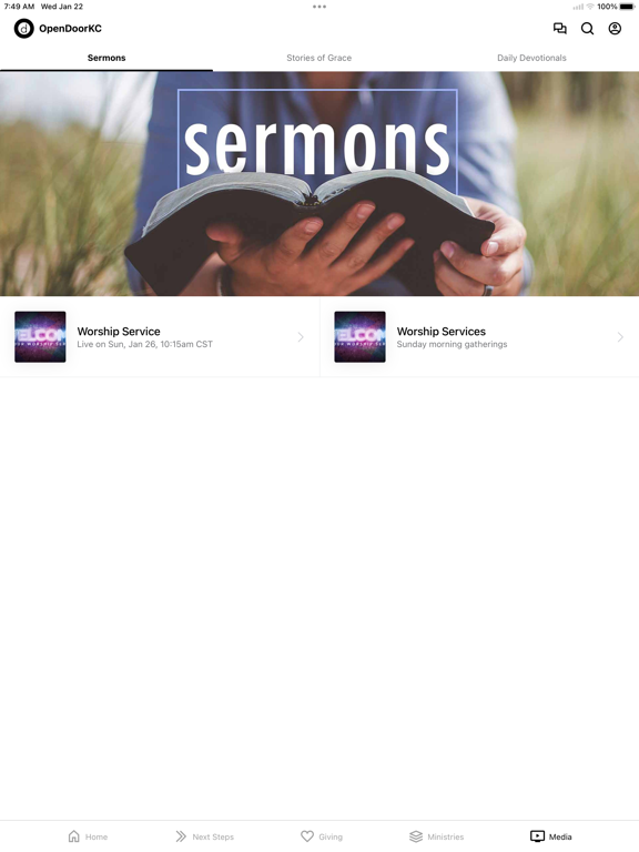 Open Door Baptist Church iPad screenshot 4 - Education app