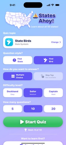 States Ahoy: 50 States Quiz screenshot 1