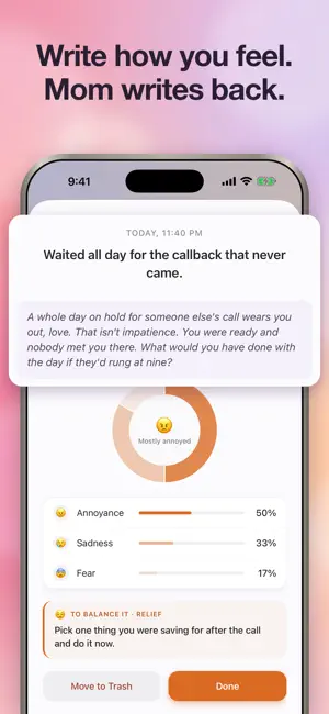 Mom AI, mood journal screenshot 1