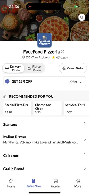FaceFood Pizzeria screenshot 2