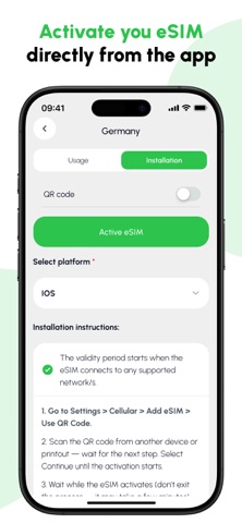 Tahlava eSIM iPhone screenshot
