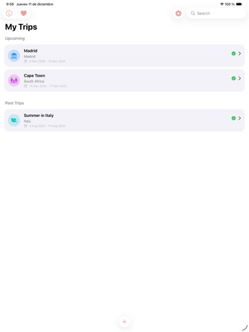 Travel-Planner iPad screenshot