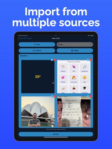 Scan Docs: Photos to/from pdf iPad screenshot