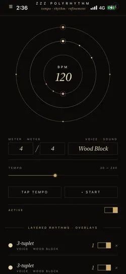Screenshot von ZZZ Polyrhythm auf dem iPhone 3