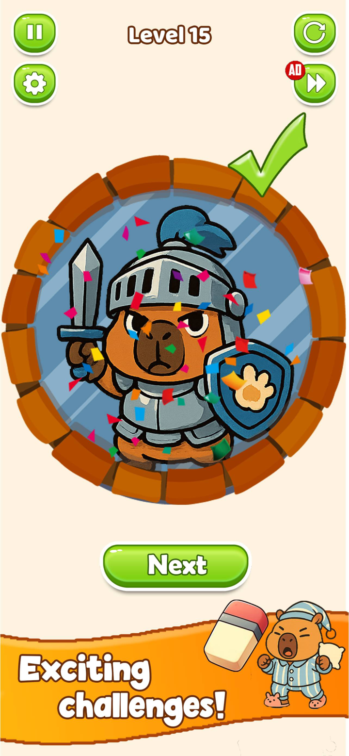 擦除寻找水豚谜题 screenshot 2