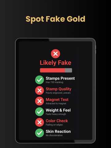 Gold Purity Identifier iPad screenshot
