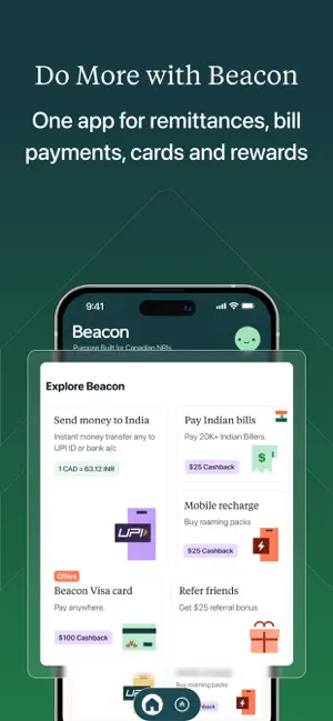 My Beacon: Send Money to India iPhone screenshot 2