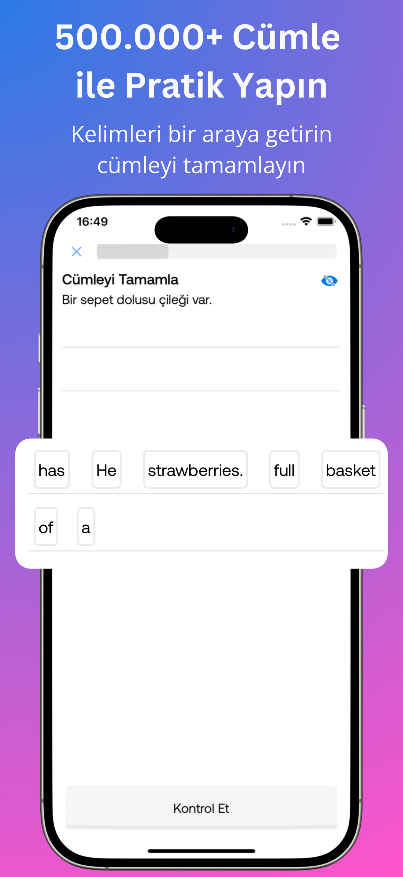 İngilizce öğren - Cümle Kur