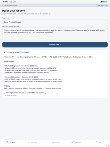 CareerLoom iPad screenshot