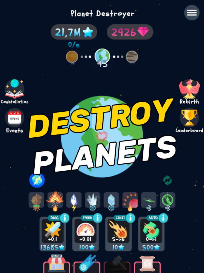 Planet Destroyer Idle Game
