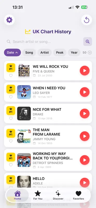 UK Chart History screenshot 1 of 5