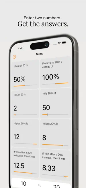 Nums — Percentage Calculator screenshot 1
