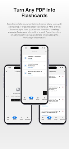 ForgeQ: AI Flashcards from PDF iPhone screenshot