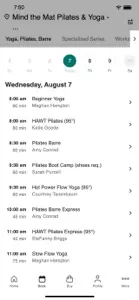 Mind the Mat Pilates & Yoga screenshot #2 for iPhone