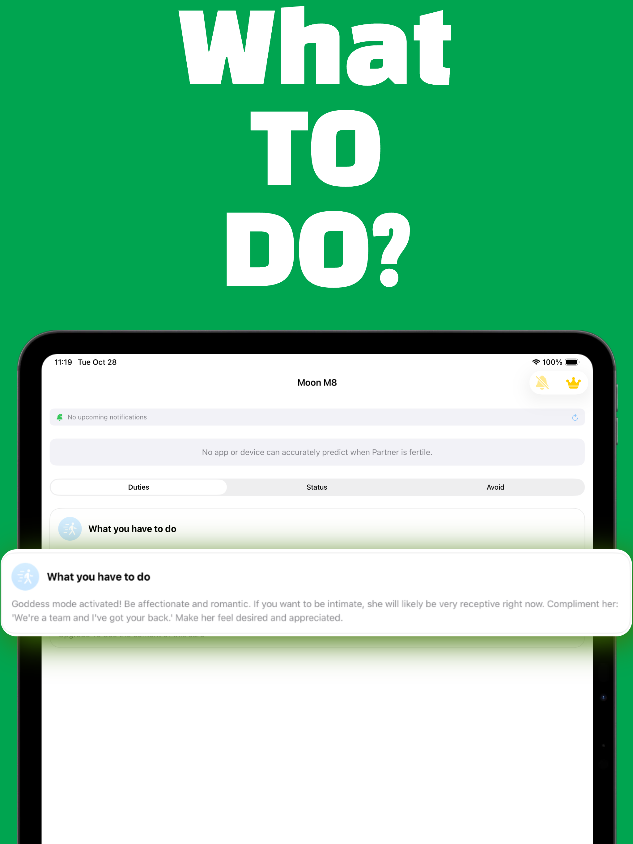 MoonM8: Period tracker for men