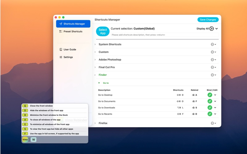 Vimo Rebinder app screenshot 2