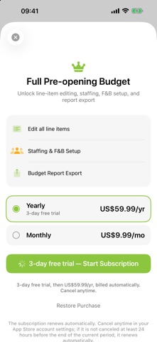 TOMI Hotel Launch Budget Screenshot 5 of 5
