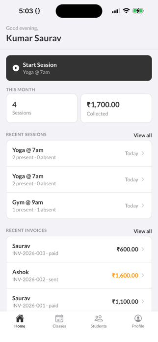 Present+ Attendance & Invoices Screenshot 1 of 5
