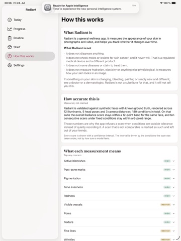 Radiant: Skin Care Coach iPad screenshot
