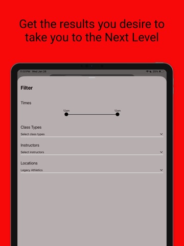 Legacy Athletics South Tampa iPad screenshot