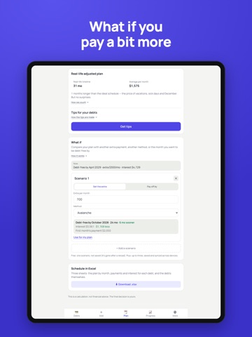 DelDebt: Debt Payoff Planner iPad screenshot