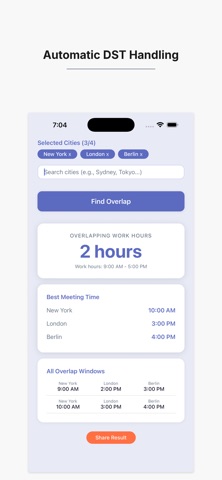 Time Zone Meeting Planner screenshot