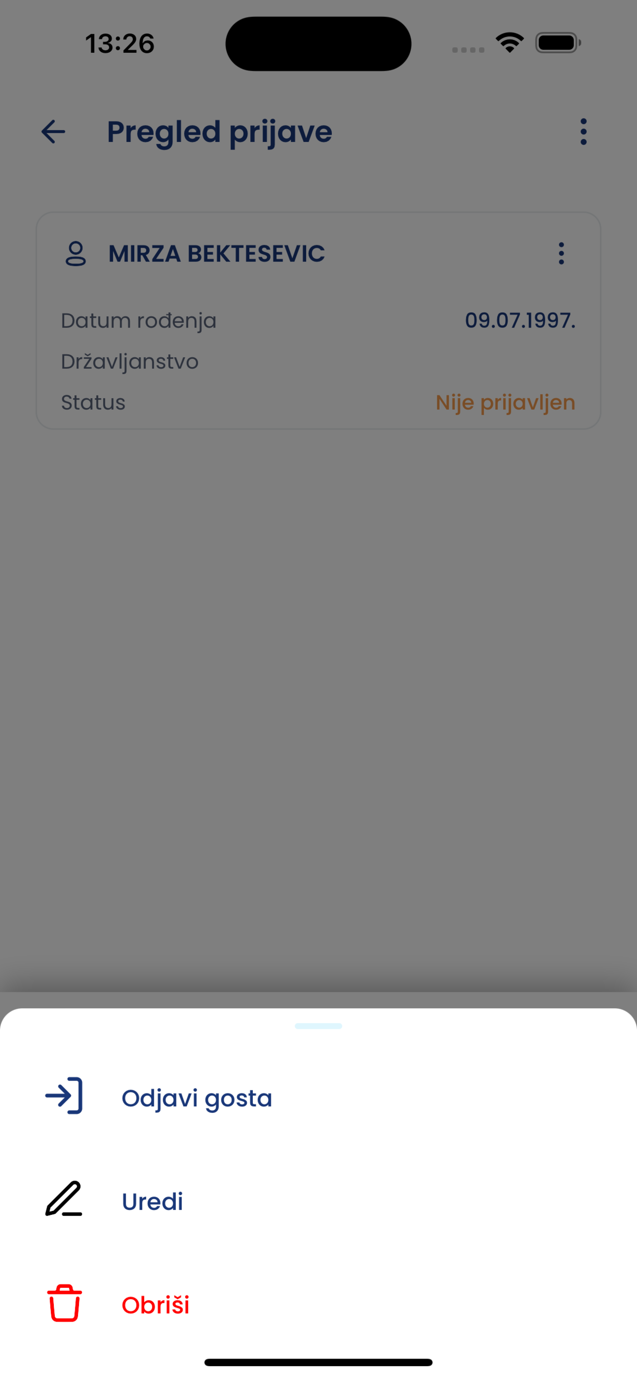 Registracija Boravka screenshot 3