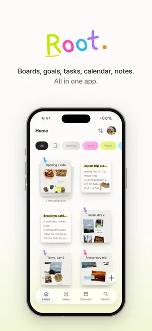 Root - Boards, Notes, Calendar screenshot 1
