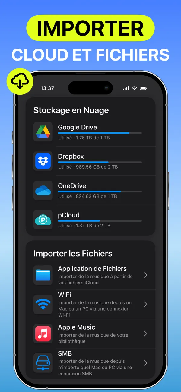 Screenshot #2 pour Anywhere - Cloud Music Player