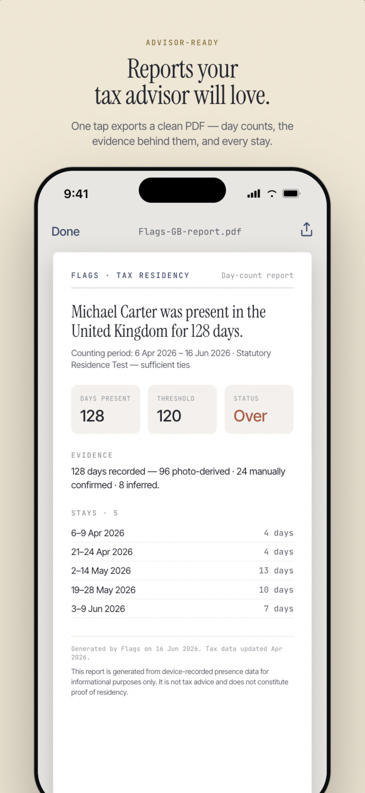 Flags: Tax Residency Tracker