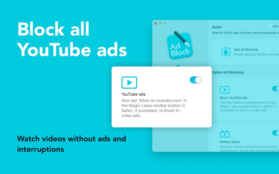 #3. Ad blocker - Magic Lasso (macOS) 由: Matthew Bickham