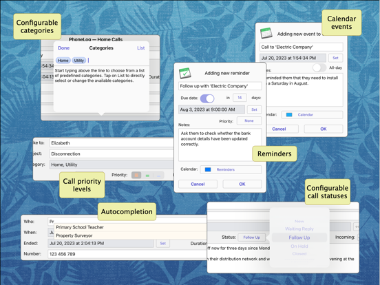 PhoneLog for iPhone & iPad iPad screenshot 6 - Productivity app