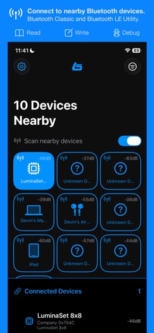 LuminaSet Bluetooth Utility App Store screenshot 1