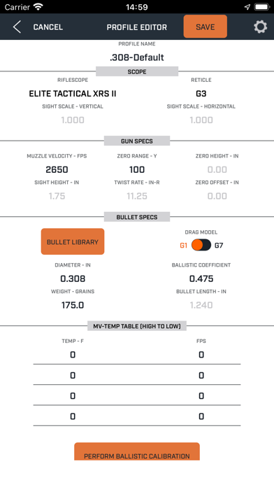 Bushnell Ballistics Screenshot