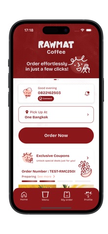 RAWMAT Coffee iPhone screenshot 1