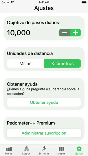 Captura de pantalla de Pedometer++ en iPhone 8