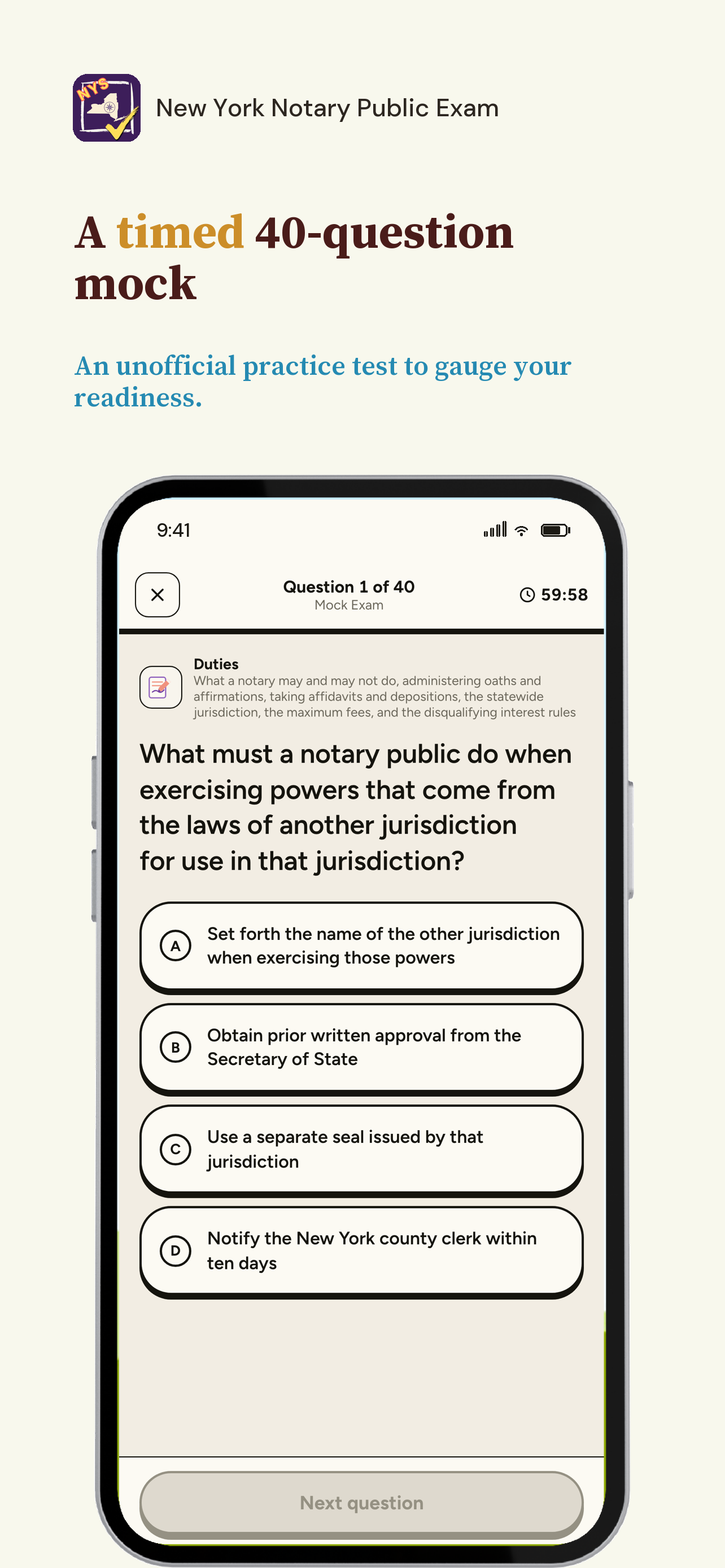 New York Notary Public Exam screenshot 3