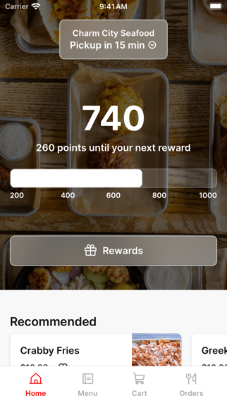 Charm City Seafood app screenshot