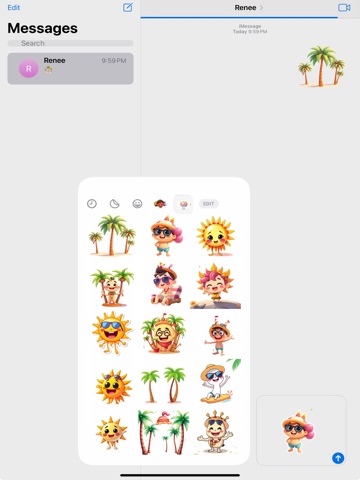 Summer Vacations Stickers iPad screenshot