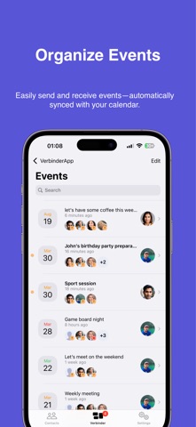 VerbinderApp Calendar iPhone screenshot