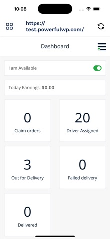 Delivery Drivers App screenshot